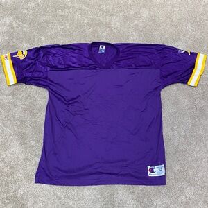 Vtg Minnesota‎ Vikings Purple Champion Blank Football Jersey Mens 2XL 52 Mesh